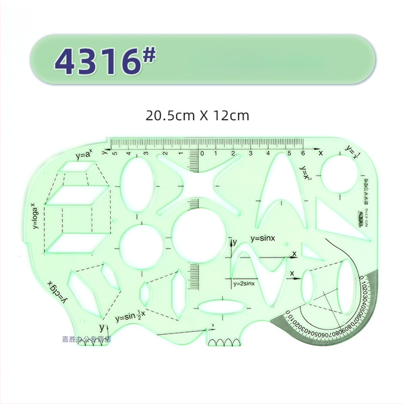 Χάρακας προτύπων για σχέδια – κύκλοι και ελλειπτικά σχήματα, διπλής κλίμακας σχεδίαση, πλαστικό, μοντέλο 4309