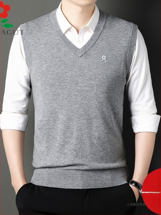 Ανδρικό πλεκτό γιλέκο με V-λαιμό, Corduroy με βάση το λινό, Φθινόπωρο 2025