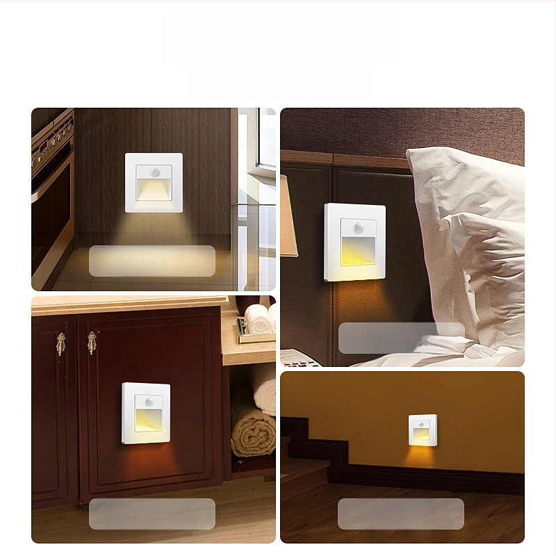 Φωτιστικό βήματος σκάλας με αισθητήρα κίνησης, ενσωματωμένος σχεδιασμός τύπου 86, LED φως βήματος, περίβλημα από PC, 220V