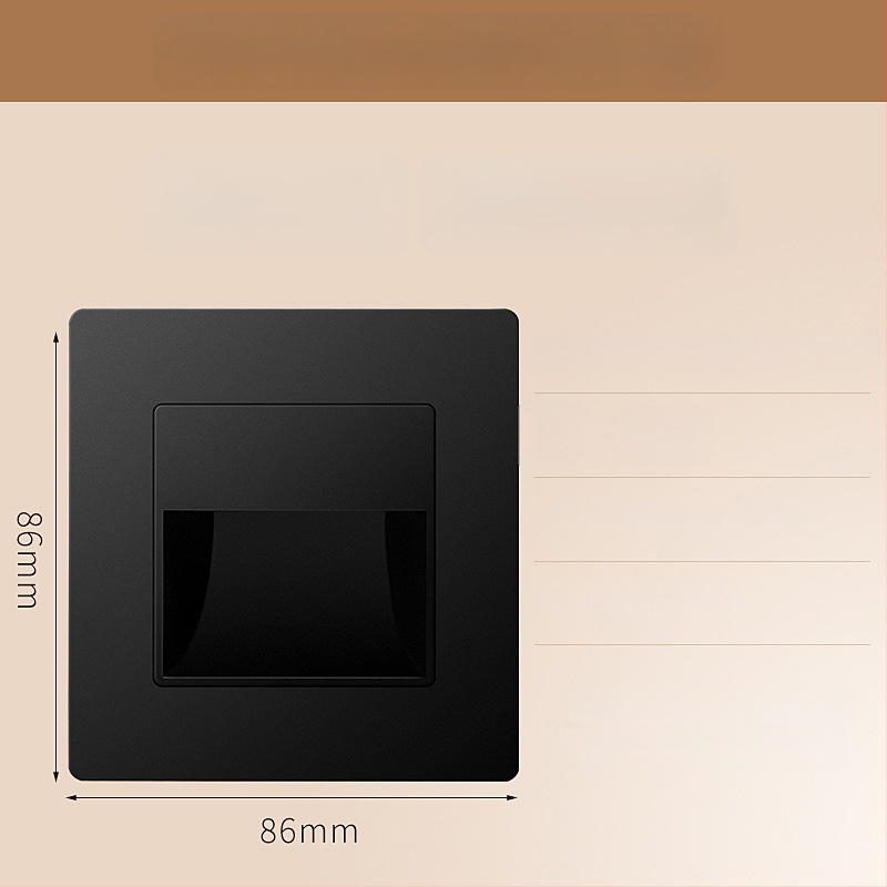 Φωτιστικό βήματος σκάλας με αισθητήρα κίνησης, ενσωματωμένος σχεδιασμός τύπου 86, LED φως βήματος, περίβλημα από PC, 220V