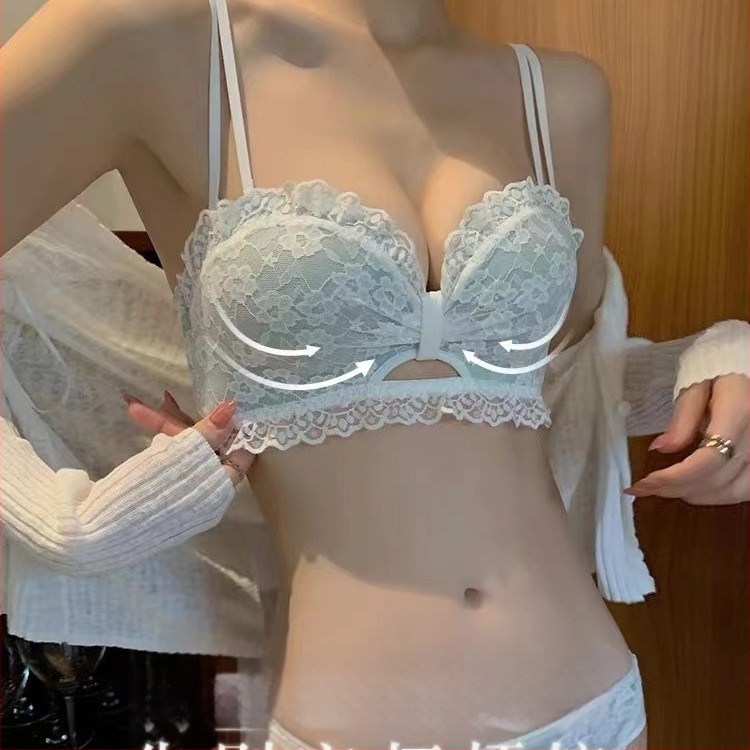 Δαντελένιο σουτιέν χωρίς μεταλλική ράβδο, 3/4 cup, μεσαίο σχήμα καλουπώματος, αφαιρούμενες διπλές τιράντες