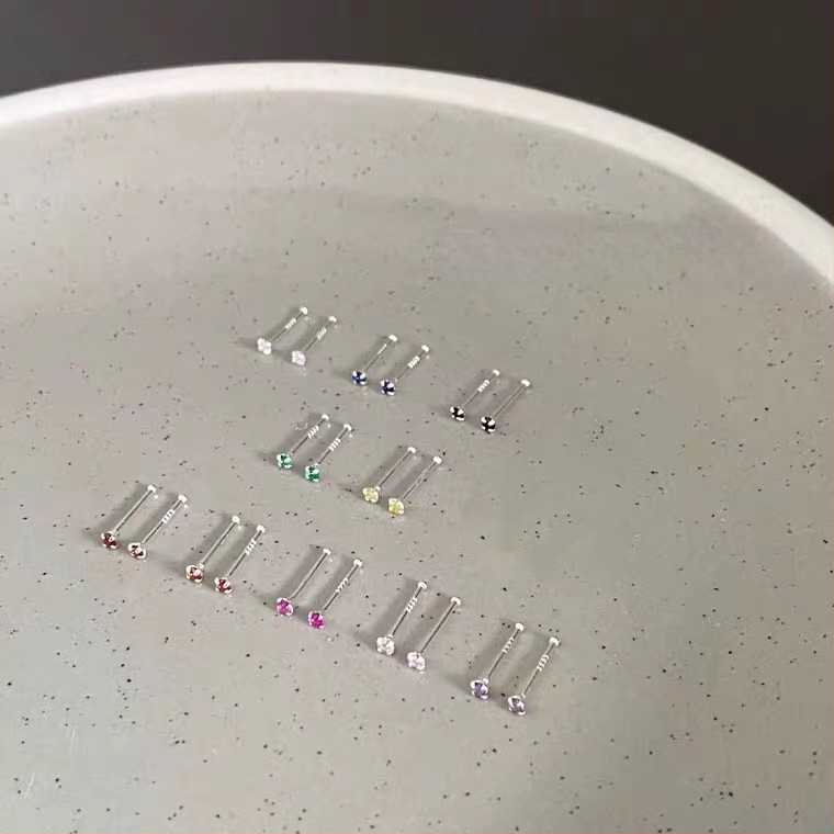 S999 sterling srebrne cirkon naušnice za parove, lagani luksuz, kompaktni i elegantni