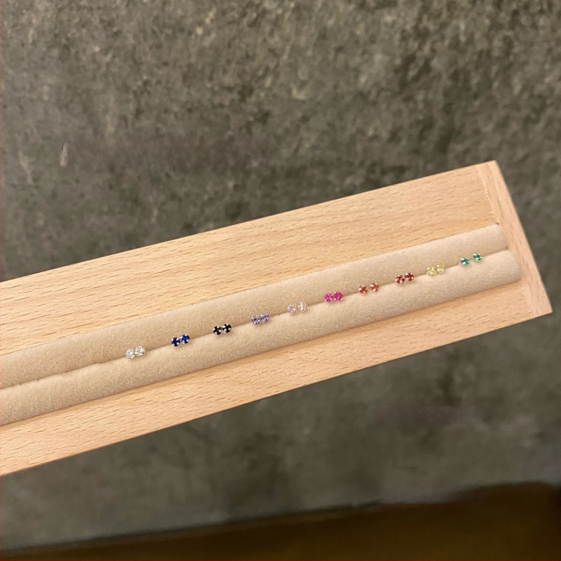 S999 sterling srebrne cirkon naušnice za parove, lagani luksuz, kompaktni i elegantni