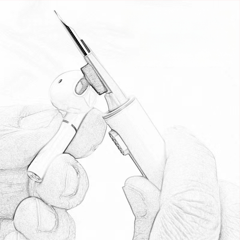 Fülhallgató tisztító toll - univerzális tisztító eszköz, műanyag váz, 2024-ben bevezetve