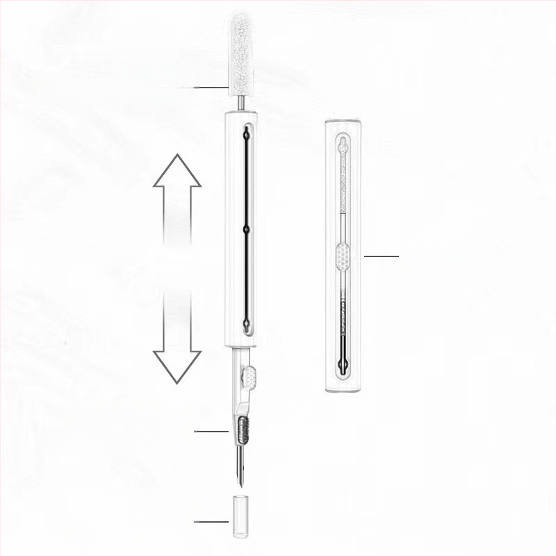Fülhallgató tisztító toll - univerzális tisztító eszköz, műanyag váz, 2024-ben bevezetve
