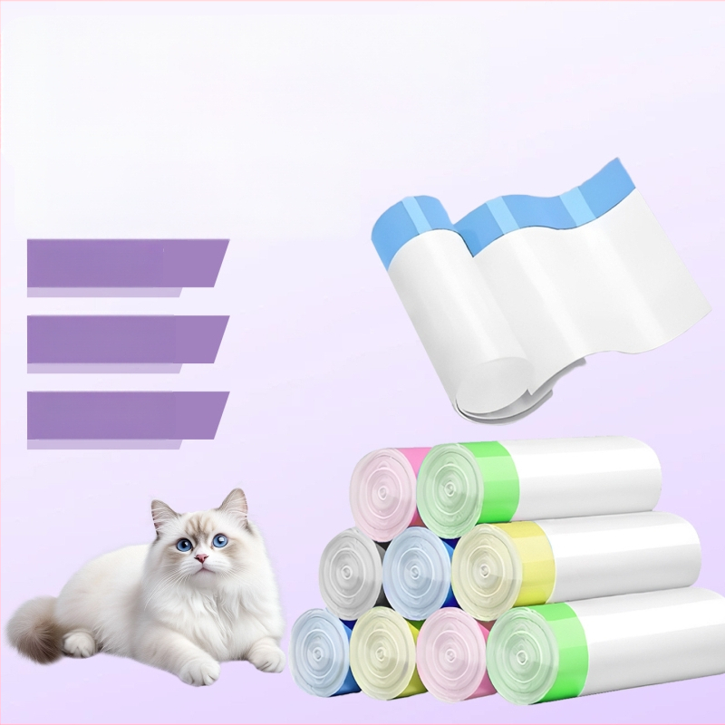 Sac pentru nisip de pisică HDPE gros, tip rolă, de unică folosință, pentru tavă de pisică inteligentă (MMD-01)