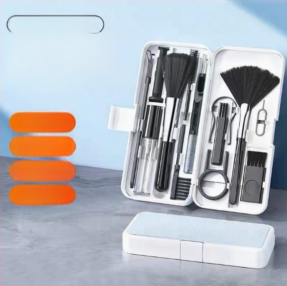 Q10 Mindenfunkciós tisztító készlet – ABS anyag, 135 g; univerzális telefonokhoz, tabletekhez és billentyűzetekhez; 100 db egy dobozban