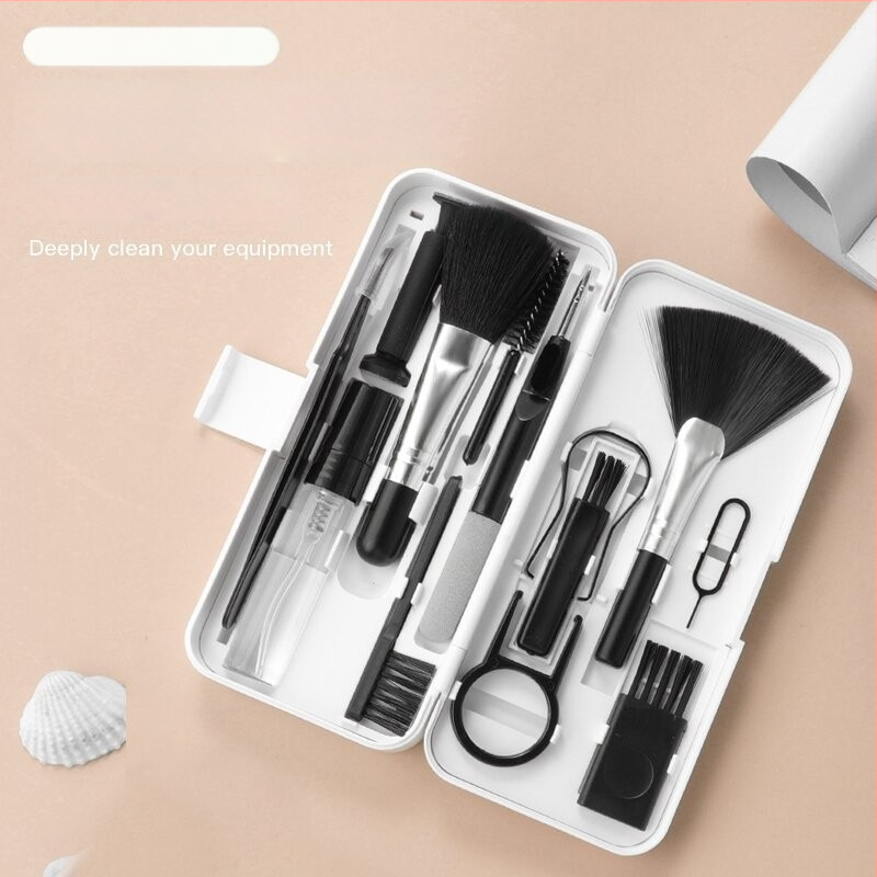 Q10 Mindenfunkciós tisztító készlet – ABS anyag, 135 g; univerzális telefonokhoz, tabletekhez és billentyűzetekhez; 100 db egy dobozban