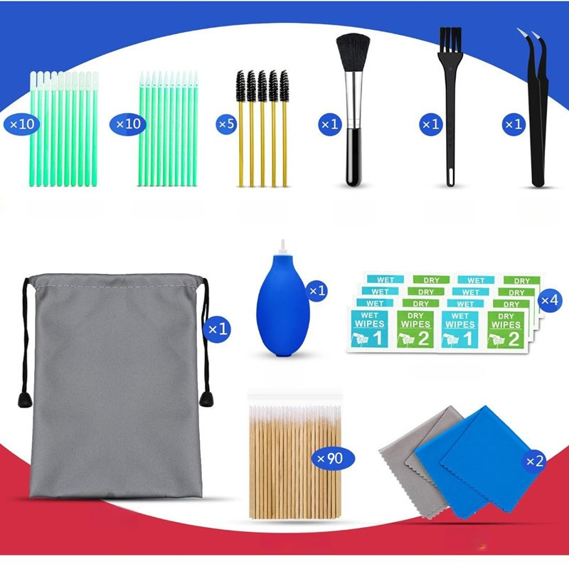 Vezeték nélküli Bluetooth fejhallgató tisztító készlet telefonokhoz, billentyűzetekhez és laptopokhoz – tisztító eszközök és alkoholtartalmú zacskó