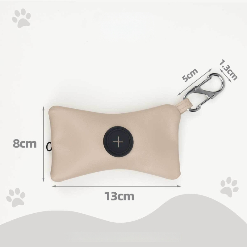 Wang Xingyu Dispenser portabil pentru saci de gunoi pentru câini, din piele PU — pentru plimbări