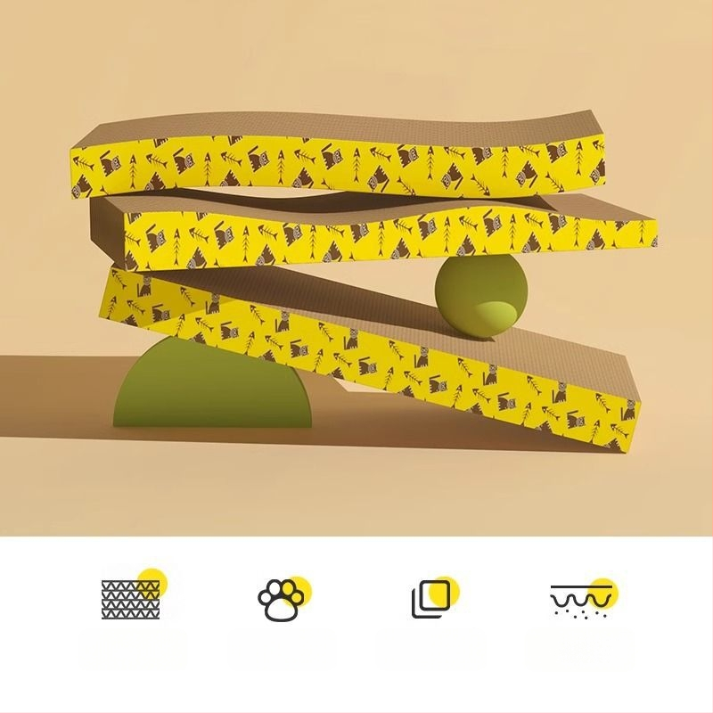 Mahaqu σανίδα γρατζουνίσματος γάτας – παχύτερη, ανθεκτική στη φθορά για ακονίσματα νυχιών, κυπελλοειδές παιχνίδι γάτας από κυματοειδές χαρτί, γλυκό στυλ