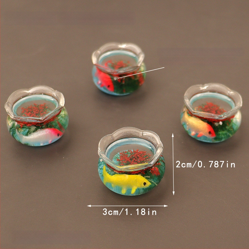 Zaobei acvariu din sticlă pentru pești, fabricat manual, ornament de birou cu mini peisaj, stil drăguț