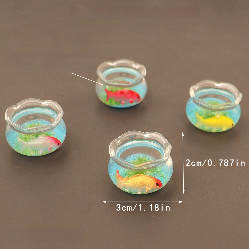 Zaobei acvariu din sticlă pentru pești, fabricat manual, ornament de birou cu mini peisaj, stil drăguț