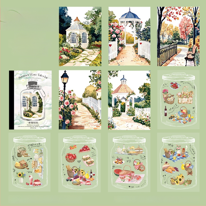 Good day PET албум със стикери, 20 листа, тема летни пейзажи, DIY наръчник