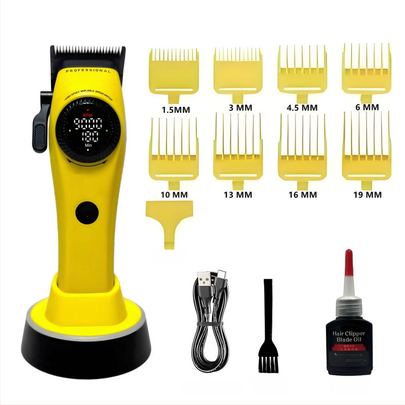 Κουρευτική μηχανή μαλλιών με brushless κινητήρα, λεπίδα από κράμα τιτάνιου, λεπίδα με 21 βαθμίδες με βαθμιαίο taper, 9000 RPM, ενσωματωμένη μπαταρία 2000–4000mAh