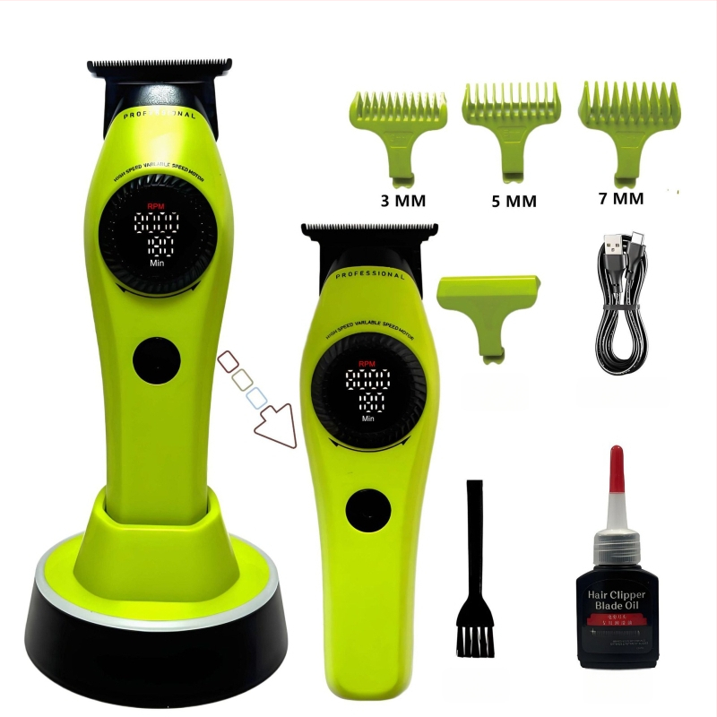 Κουρευτική μηχανή μαλλιών με brushless κινητήρα, λεπίδα από κράμα τιτάνιου, λεπίδα με 21 βαθμίδες με βαθμιαίο taper, 9000 RPM, ενσωματωμένη μπαταρία 2000–4000mAh