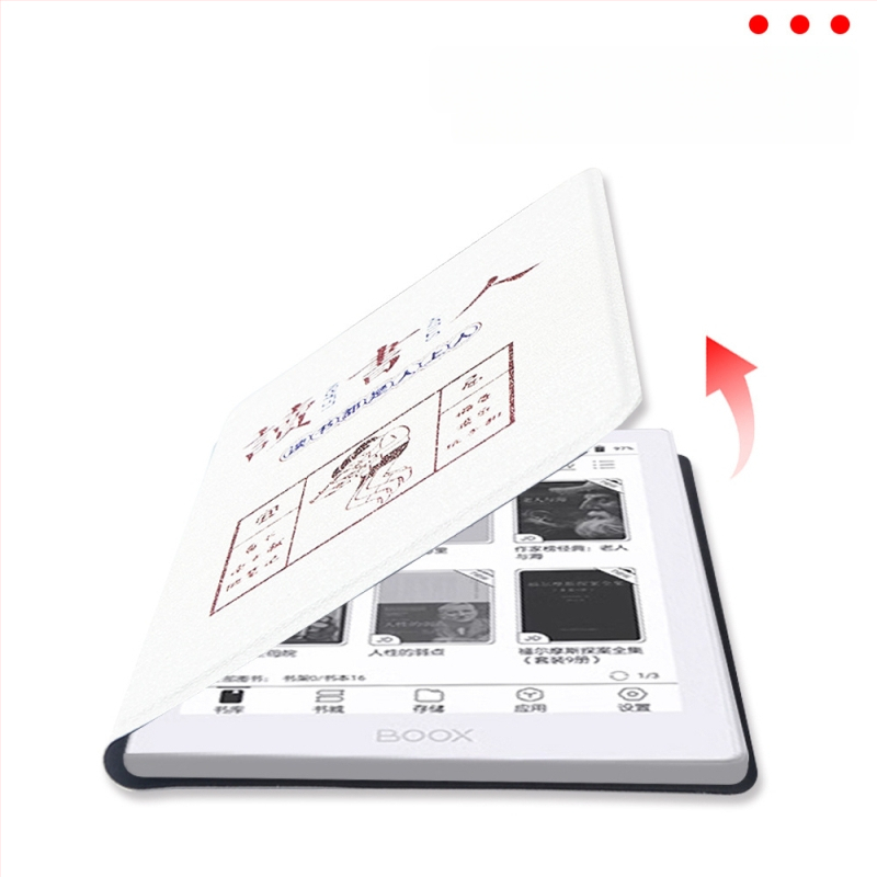 Boox Leaf 5 és Leaf 3 védőtok mágneses zárással, mikroszálas bőrrel, flip-top, üzleti stílus