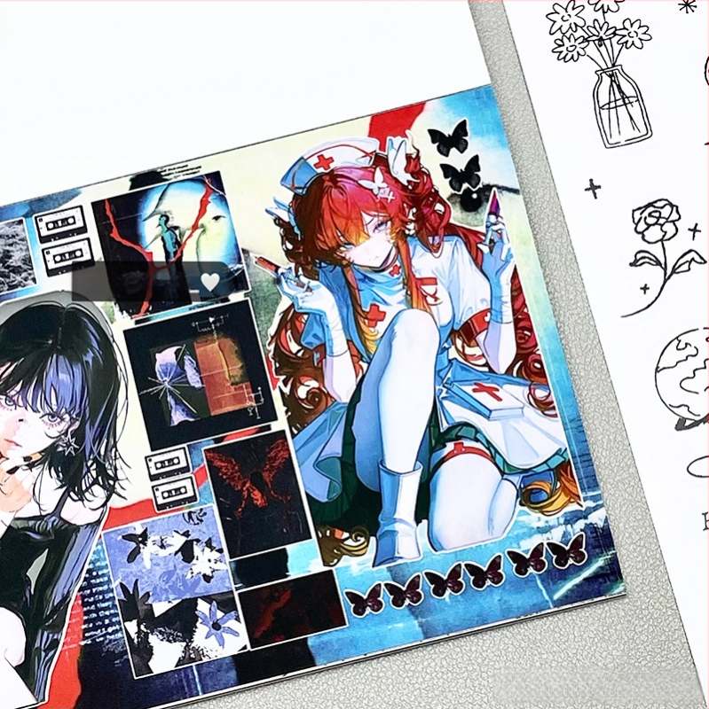 Книга със стикери за персонажи – DIY материал, хартия с покритие, печатна изработка, тъмна серия