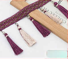 Дантелено пискюлно украса за завеси - Материал: основа от шестостенна мрежа + полиестерна нишка; За занаяти; Код на продукта: 1024947142; Марка: Друго