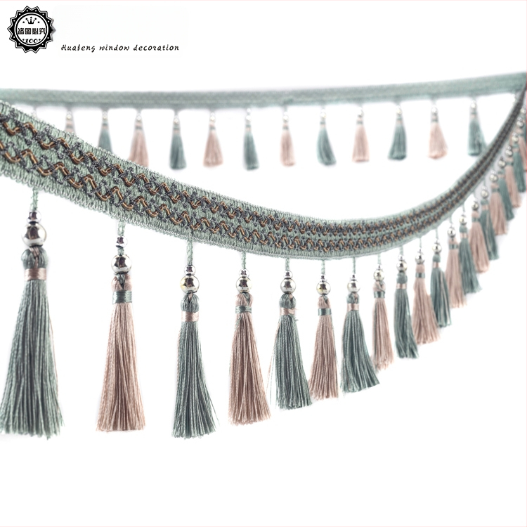 Дантелено пискюлно украса за завеси - Материал: основа от шестостенна мрежа + полиестерна нишка; За занаяти; Код на продукта: 1024947142; Марка: Друго