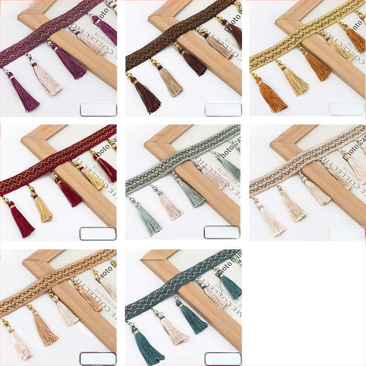 Дантелено пискюлно украса за завеси - Материал: основа от шестостенна мрежа + полиестерна нишка; За занаяти; Код на продукта: 1024947142; Марка: Друго