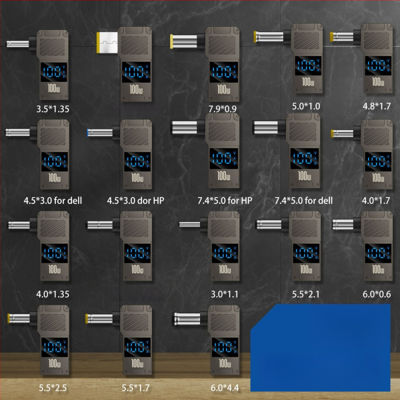 One Core Type-C към DC дигитален дисплей адаптер, PD 100W бързо зареждане, конвертор за зареждане на ноутбук