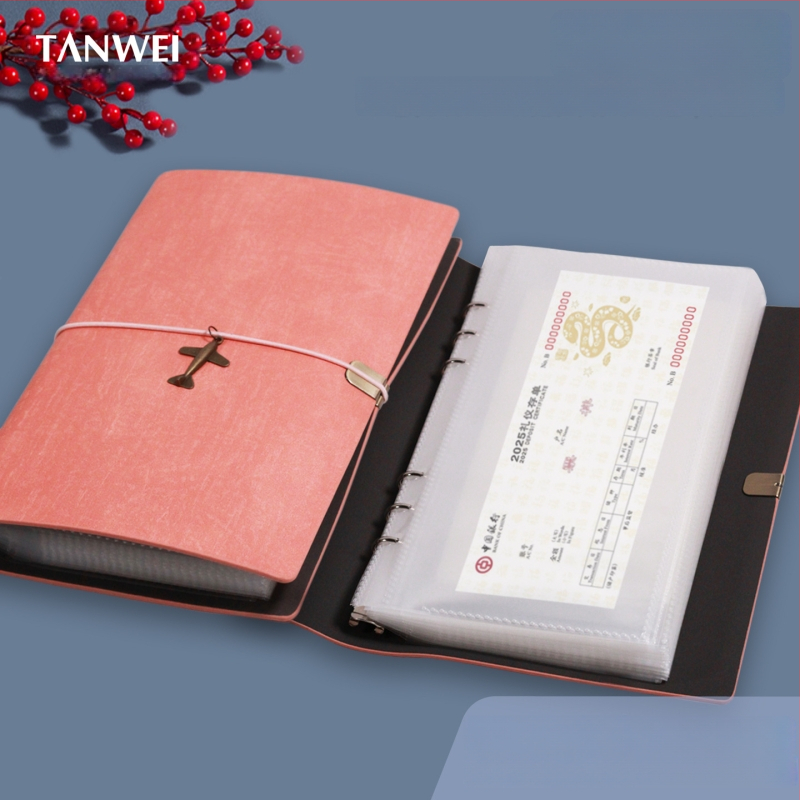 A5 színházi jegy és utazási tároló – hatszögű lyukas binder, PU bőr, testreszabás és logónyomtatás, engedélyezett magánmárka