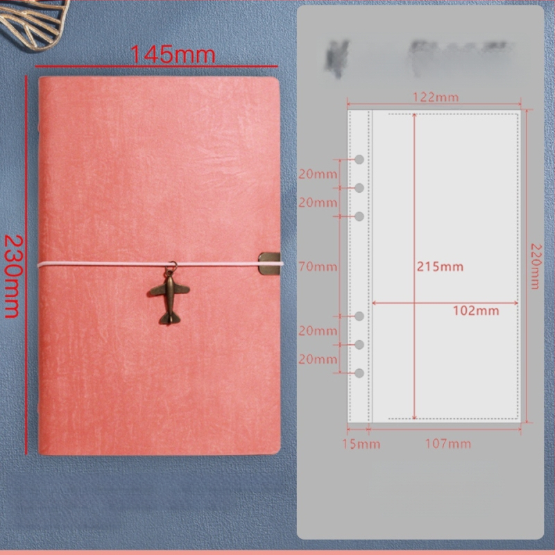 A5 színházi jegy és utazási tároló – hatszögű lyukas binder, PU bőr, testreszabás és logónyomtatás, engedélyezett magánmárka