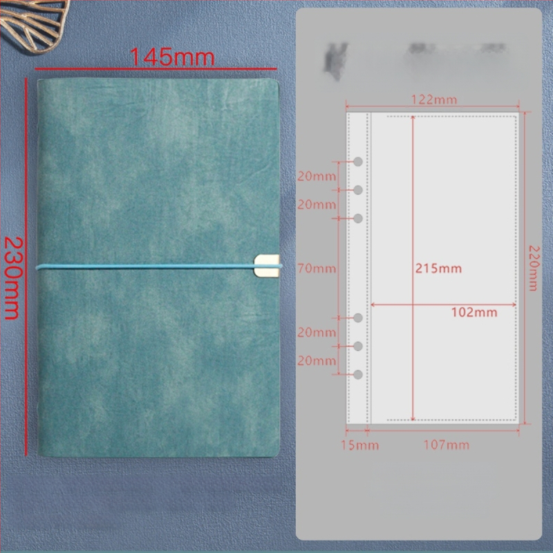 A5 színházi jegy és utazási tároló – hatszögű lyukas binder, PU bőr, testreszabás és logónyomtatás, engedélyezett magánmárka