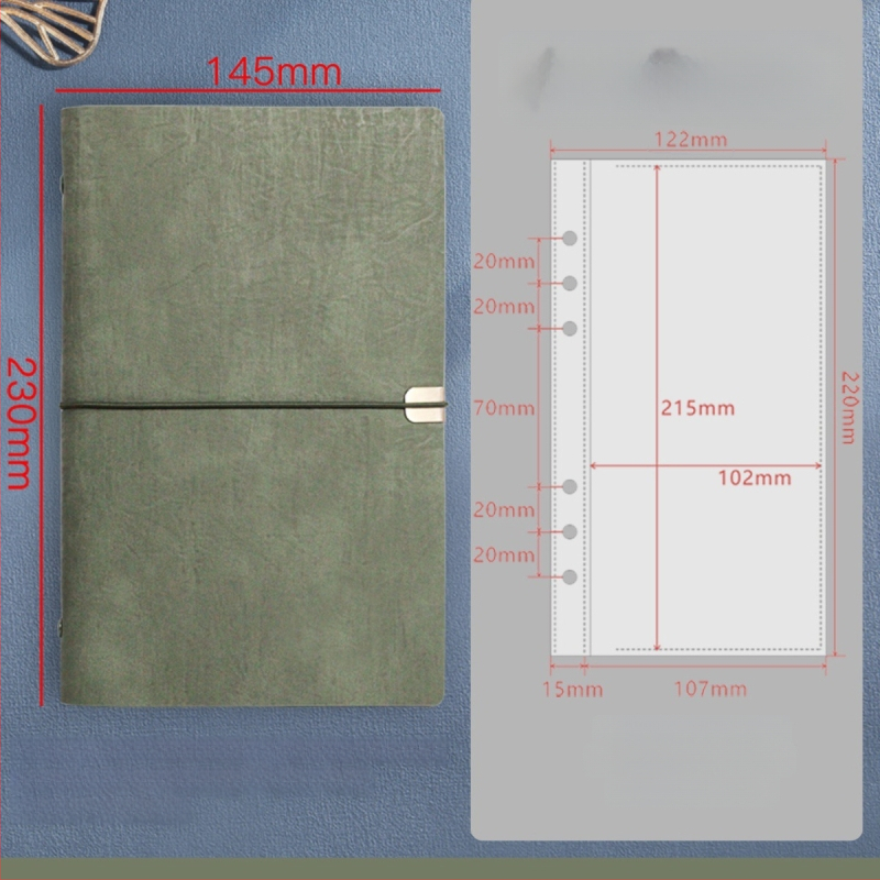 A5 színházi jegy és utazási tároló – hatszögű lyukas binder, PU bőr, testreszabás és logónyomtatás, engedélyezett magánmárka