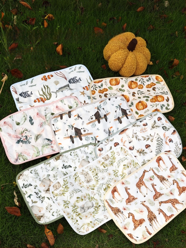 Μωρού μαξιλάρι από οκτώ στρώσεις γάζας από μπαμπού-βαμβάκι, στυλ καρτούν, κατάλληλο για βρέφη και νήπια.