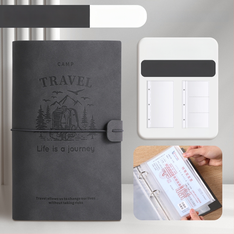 Bill Holder 1 - PU bőr, Többfunkciós befizetési bizonylat tartó, csipesz 232×154 mm, megfelelő papírméret 208×103 mm, testreszabás lehetséges