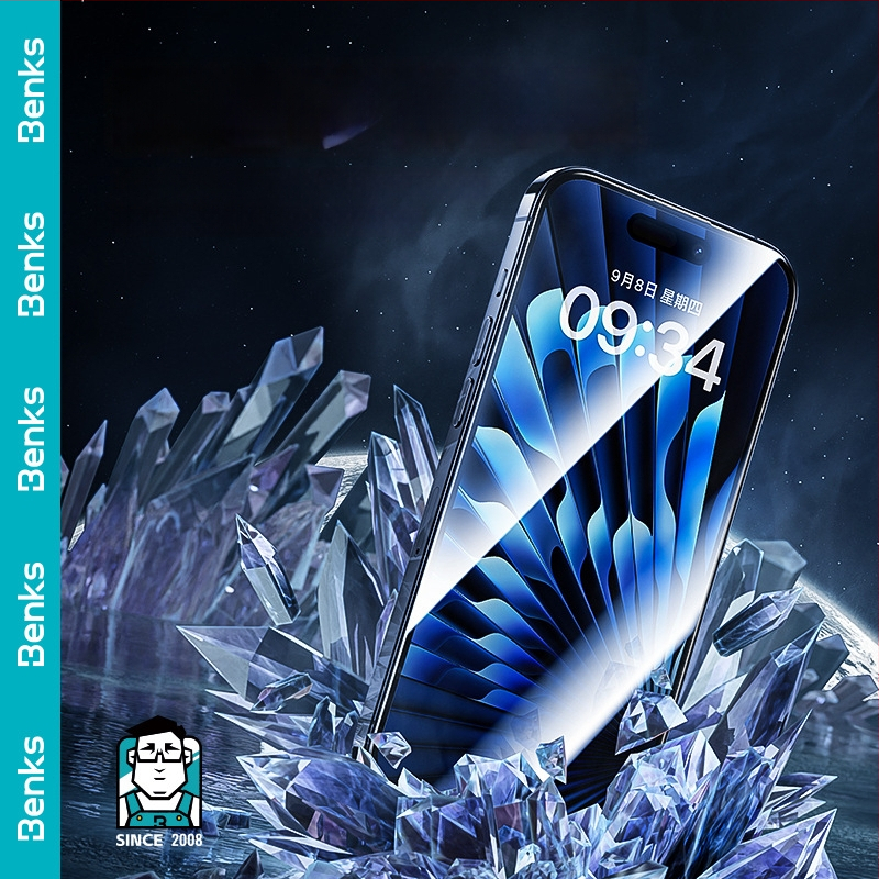 Benks zaštitno staklo za zaslon za iPhone 15 Pro Max, Corning Gorilla Glass, Anti-Peep, Anti-Blue Light, HD zaštita očiju