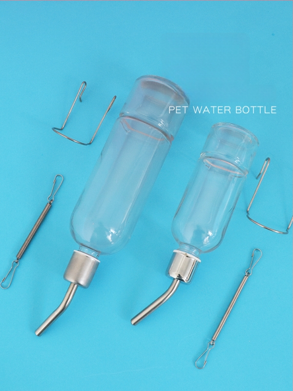 Стъклена бутилка за пиене за малки животни със топков клапан – подходяща за хамстери, морски зайци и шиншили