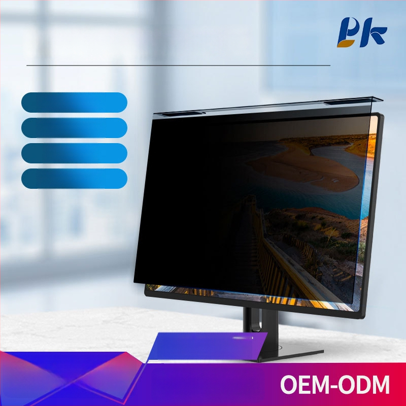 Függő magánélet-panel számítógép-monitorokhoz; kékfény elleni magánéletvédő film; anyag: szilikon-PET; bevonati folyamat; alkalmas asztali és hordozható monitorokra