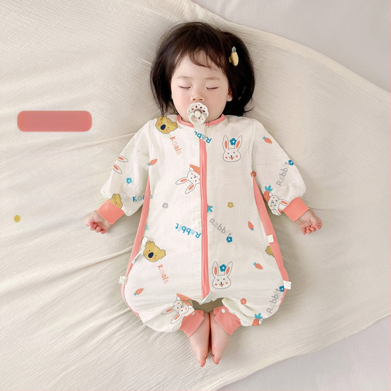 Dječji spavaći vreć za bebe od pamučne gaze, za sve sezone, unisex, s odijeljenim nogama, antibakterijski, Klasa A