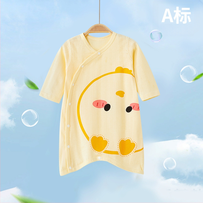 Παιδικό ολόσωμο βαμβακερό ρούχο ύπνου με μοτίβο ζωών σε καρτούν, μακριά μανίκια, unisex, για ηλικίες 1–3 ετών