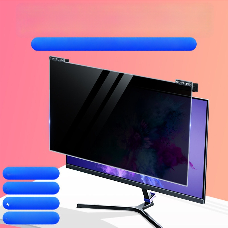 Számítógéphez tartó magánéletvédelmi képernyő függő rögzítéssel — Anti-Peep, kékfény-szűrő, asztali számítógép és laptop számára