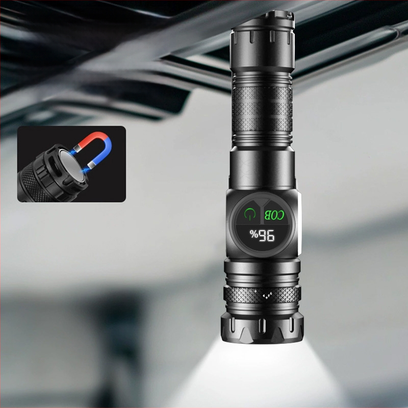 Φακός LED χειρός, 1000 lm, δέσμη 120°, εμβέλεια 200–500 m, ενσωματωμένη μπαταρία 18650 1200 mAh