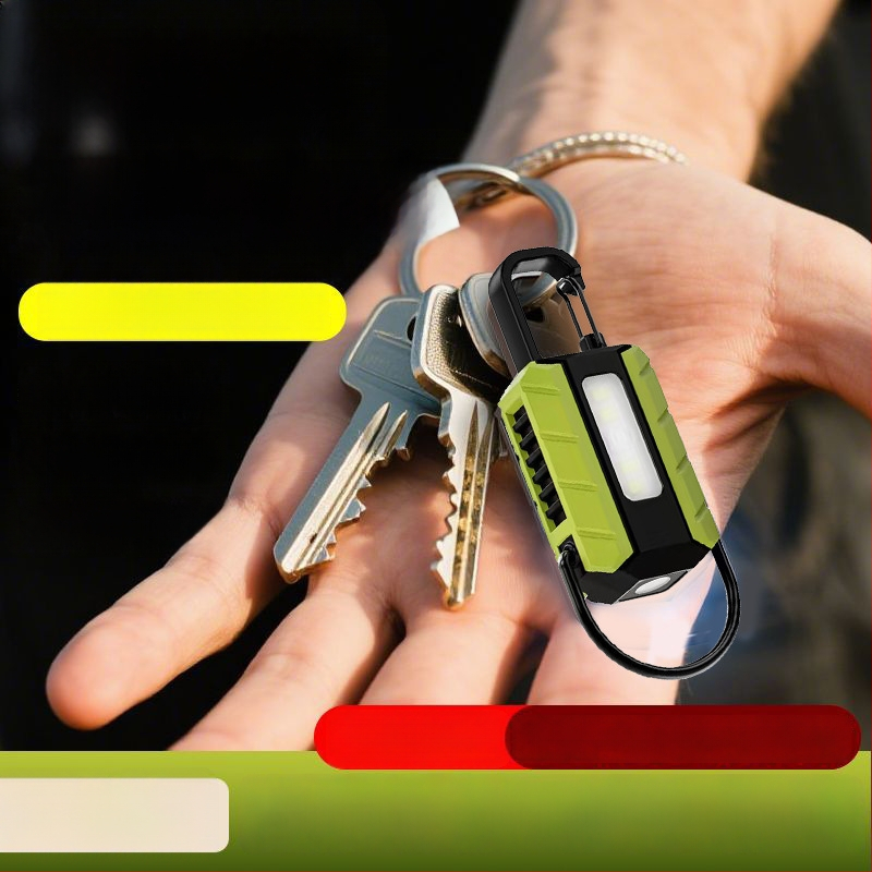 Φακός LED μπρελόκ — επαναφορτιζόμενος, υπερφωτεινός, μαγνητικός, μίνι εξωτερικός φάρος για κατασκήνωση, μπαταρία 400 mAh