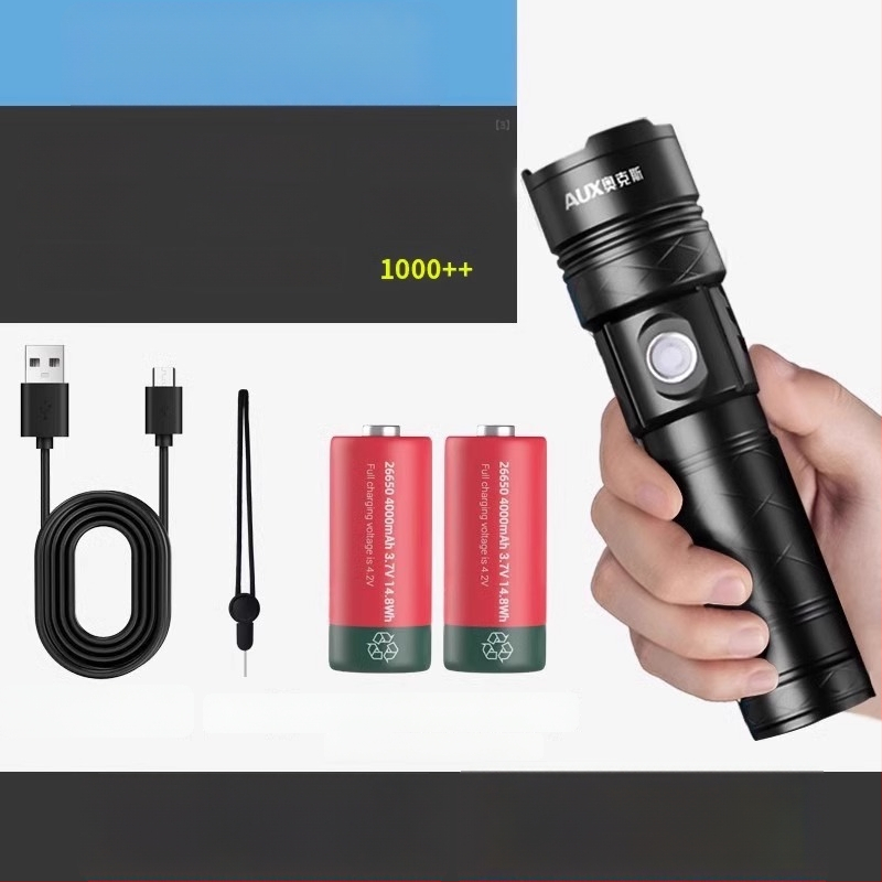 Χειρός LED φακός με εξαιρετικά φωτεινό φως, επαναφορτιζόμενος για εξωτερική χρήση, μακρύ εύρος δέσμης, μοντέλο AS-328