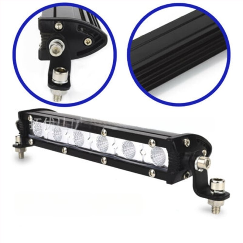 Autó LED-szalag világítás – alumíniumötvözet ház, bemenet 9–60V, teljesítmény 18–72W, fényáram 1100–3500 lm, élettartam 20000 h, egysoros munkafény