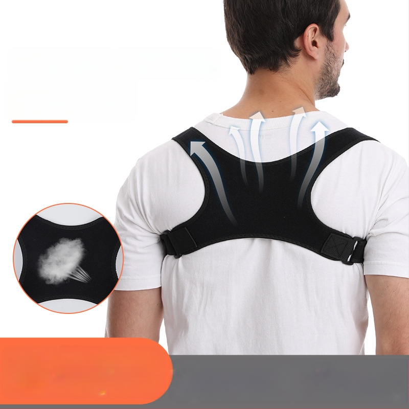 Corector de postură cu bretele reglabile, Curea de susținere a spatelui, model Humpback Correction Belt, material neopren + poliester, potrivit pentru toate sezoanele