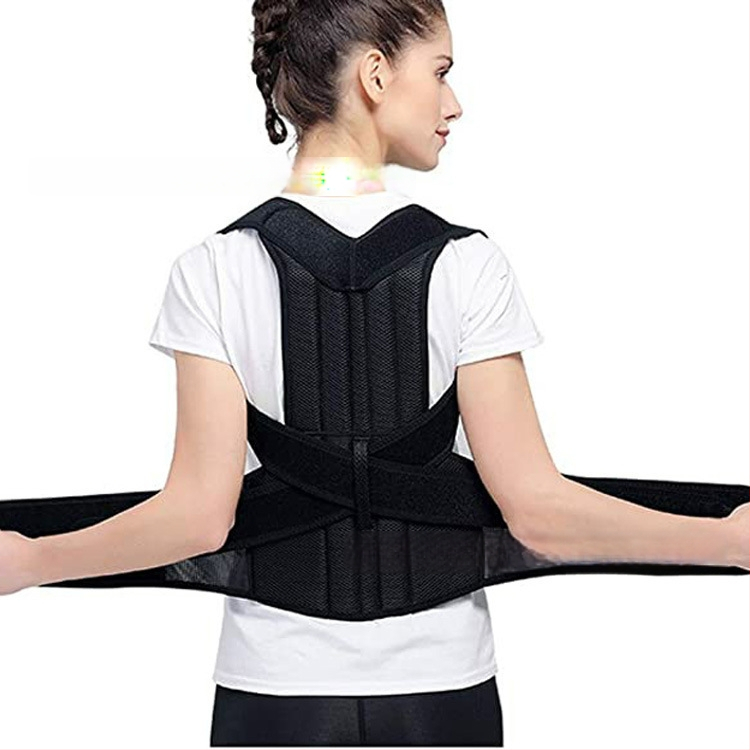 Коректор за стойка с опора за гръб и изправяне на гърдите; подпомага седалната поза; материали: сандвич-мрежеста тъкан, кадифе, неръждаема стоманена плоча, велкро; модел 11