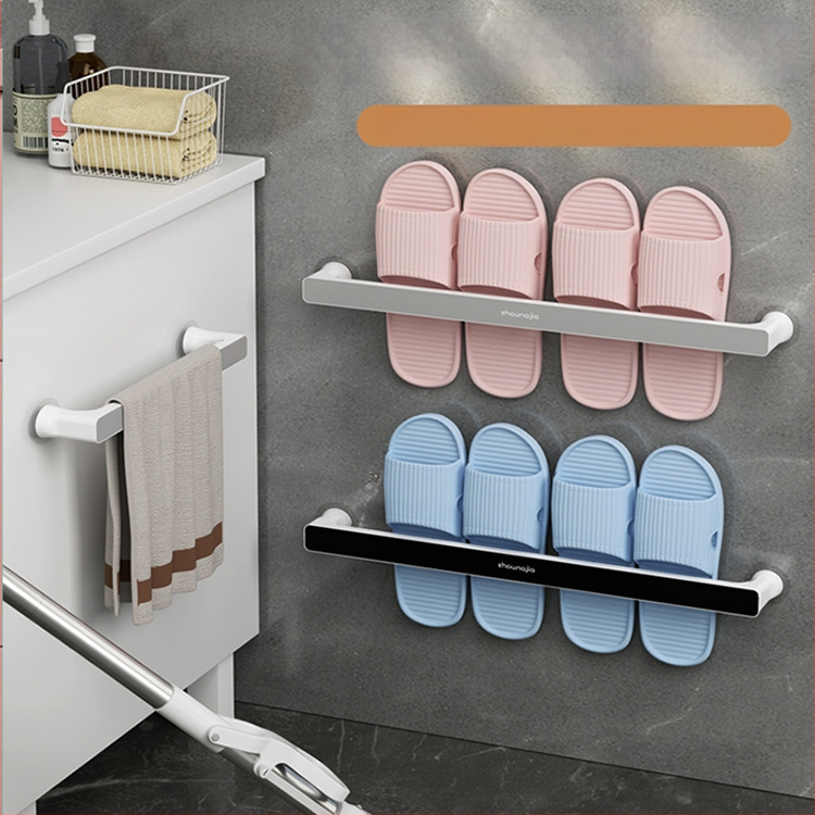 Πλαστική κρεμάστρα πετσετών τοίχου, χωρίς διάτρηση, οργανωτής μπάνιου
