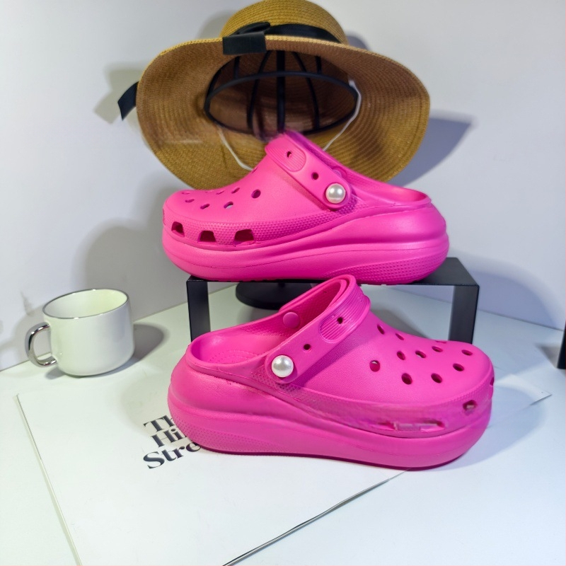 Ženske Crocs‑stile clogove s 5 cm povećanjem visine, EVA potplat, injekcijsko oblikovanje, prozračne, protuklizne