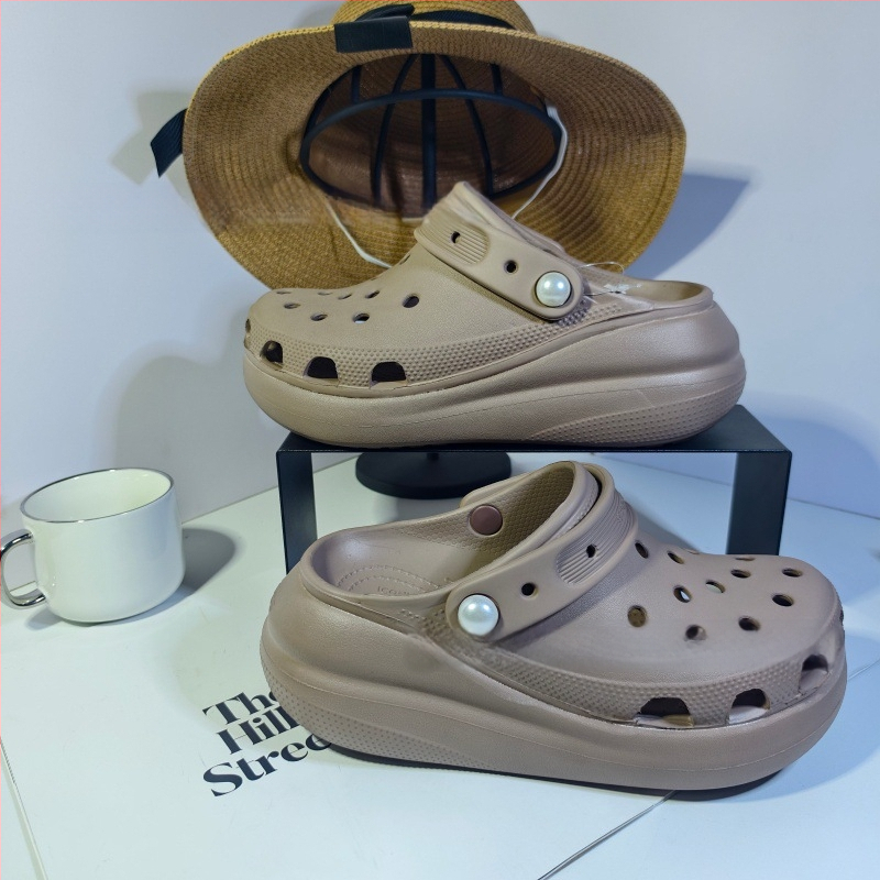 Ženske Crocs‑stile clogove s 5 cm povećanjem visine, EVA potplat, injekcijsko oblikovanje, prozračne, protuklizne