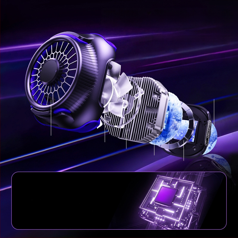 Магнитен охладител за телефон с двуядрен полупроводник, заден клип, 125 г, 10W, Type-C интерфейс, ABS+метал, модел N26