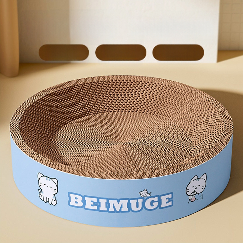 Ολοκληρωμένο κρεβάτι-σανίδα γρατσουνίσματος γάτας, στρογγυλό χαρτόνι από κυματοειδές χαρτί, ανθεκτικό και χωρίς σχίσιμο ινών, επιφάνεια ακονίσματος νυχιών