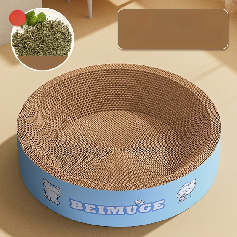 Ολοκληρωμένο κρεβάτι-σανίδα γρατσουνίσματος γάτας, στρογγυλό χαρτόνι από κυματοειδές χαρτί, ανθεκτικό και χωρίς σχίσιμο ινών, επιφάνεια ακονίσματος νυχιών